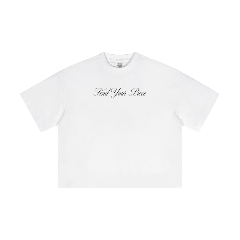 Cursive Cropped TEE White