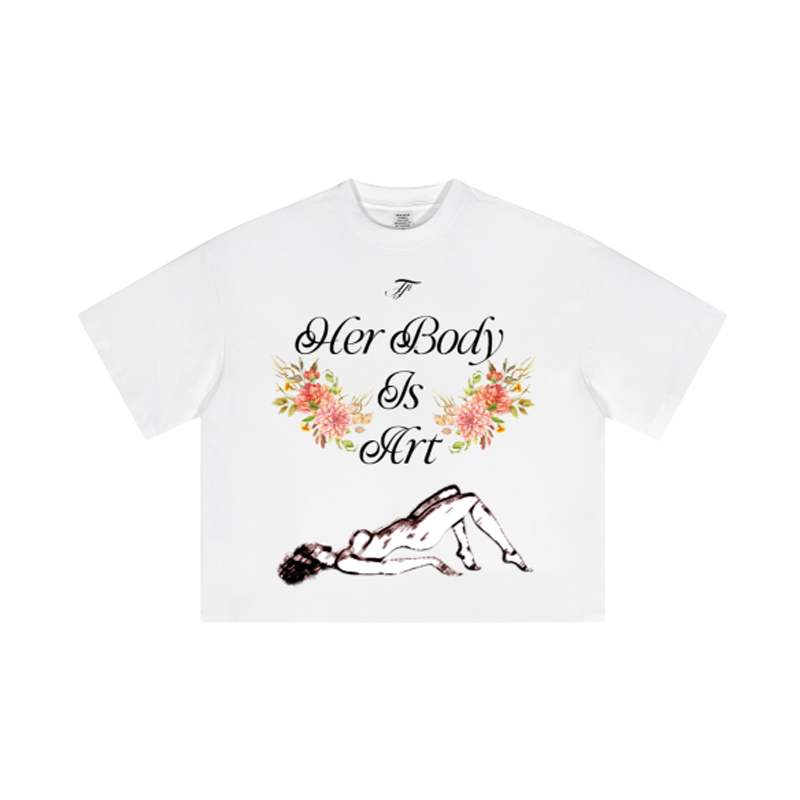 White <3 Her Body Cropped TEE