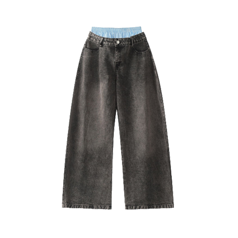 Double Waist Y2K Jeans Black